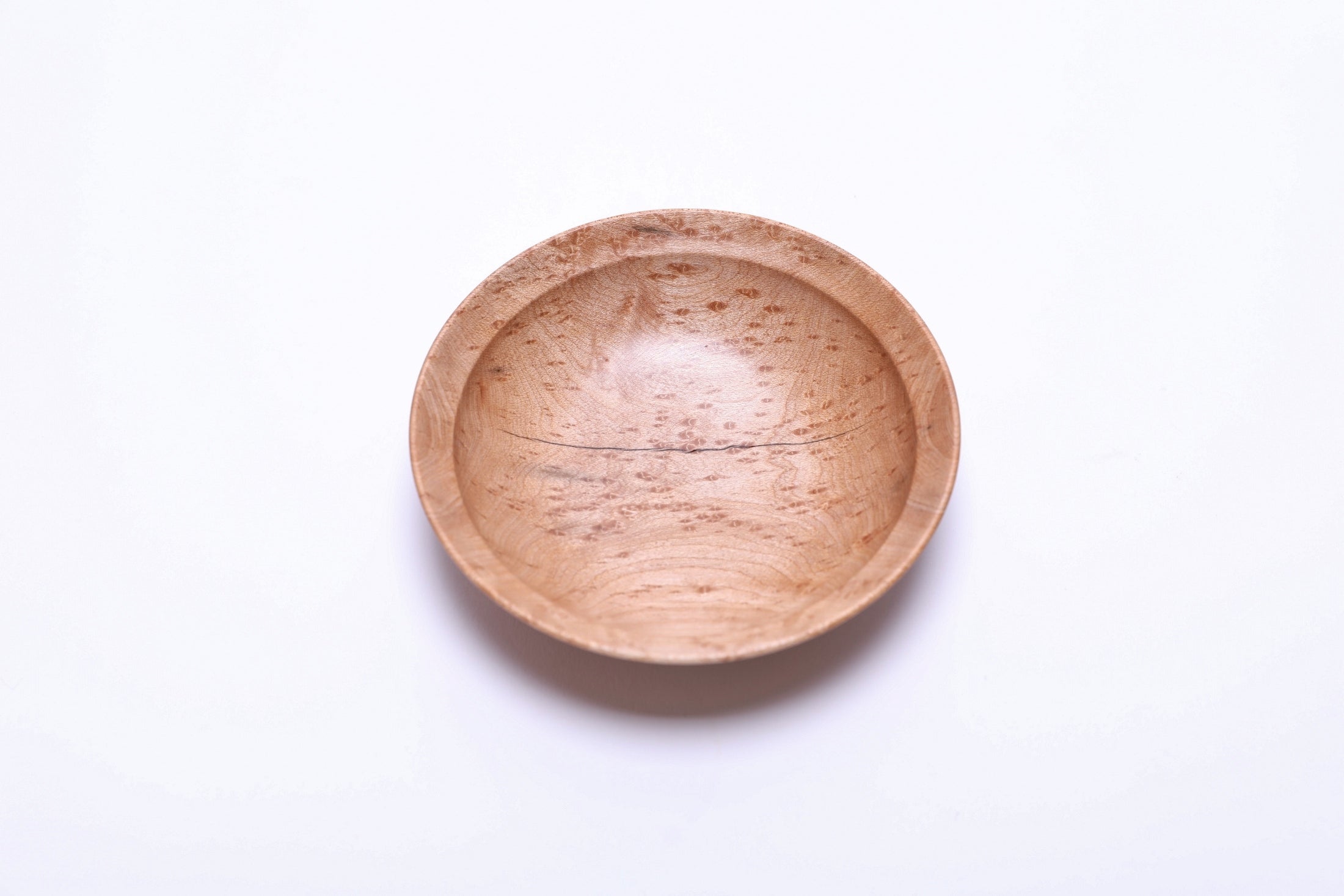 #2523 Birdseye Maple Wooden Ring Bowl  4 3/4" x 1 3/4"
