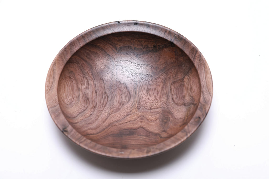 #2530 Curly Wild Black Walnut Wooden Bowl  6 3/4" x 1 5/8"