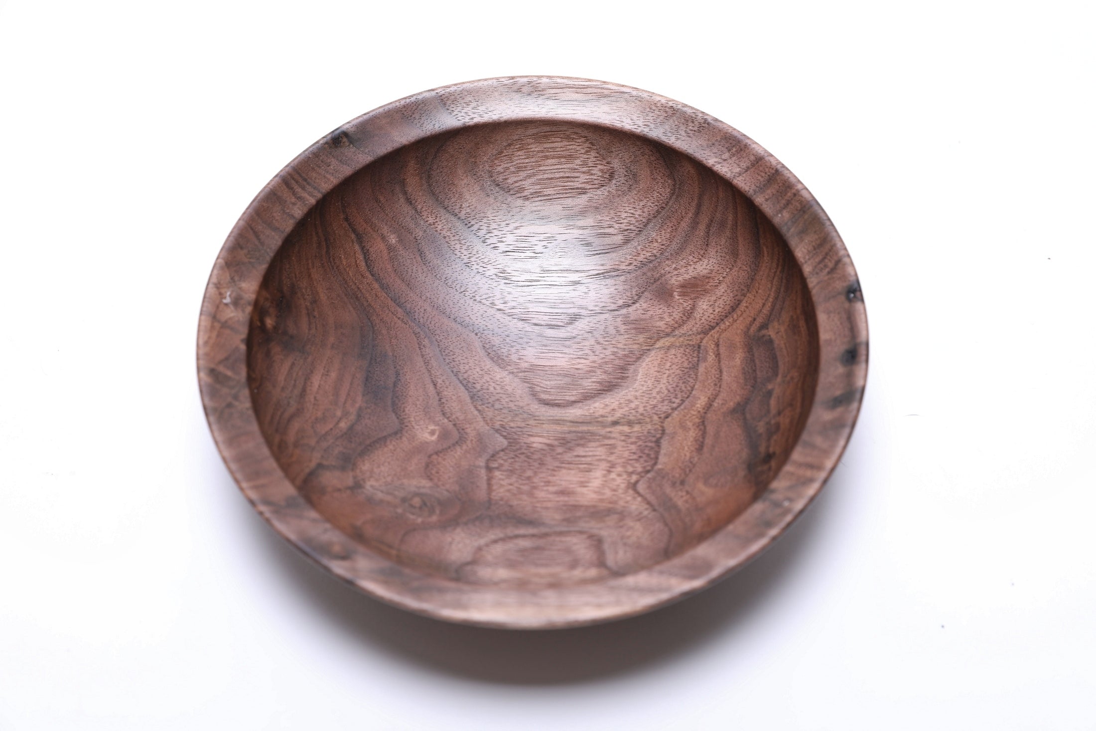#2530 Curly Wild Black Walnut Wooden Bowl  6 3/4" x 1 5/8"