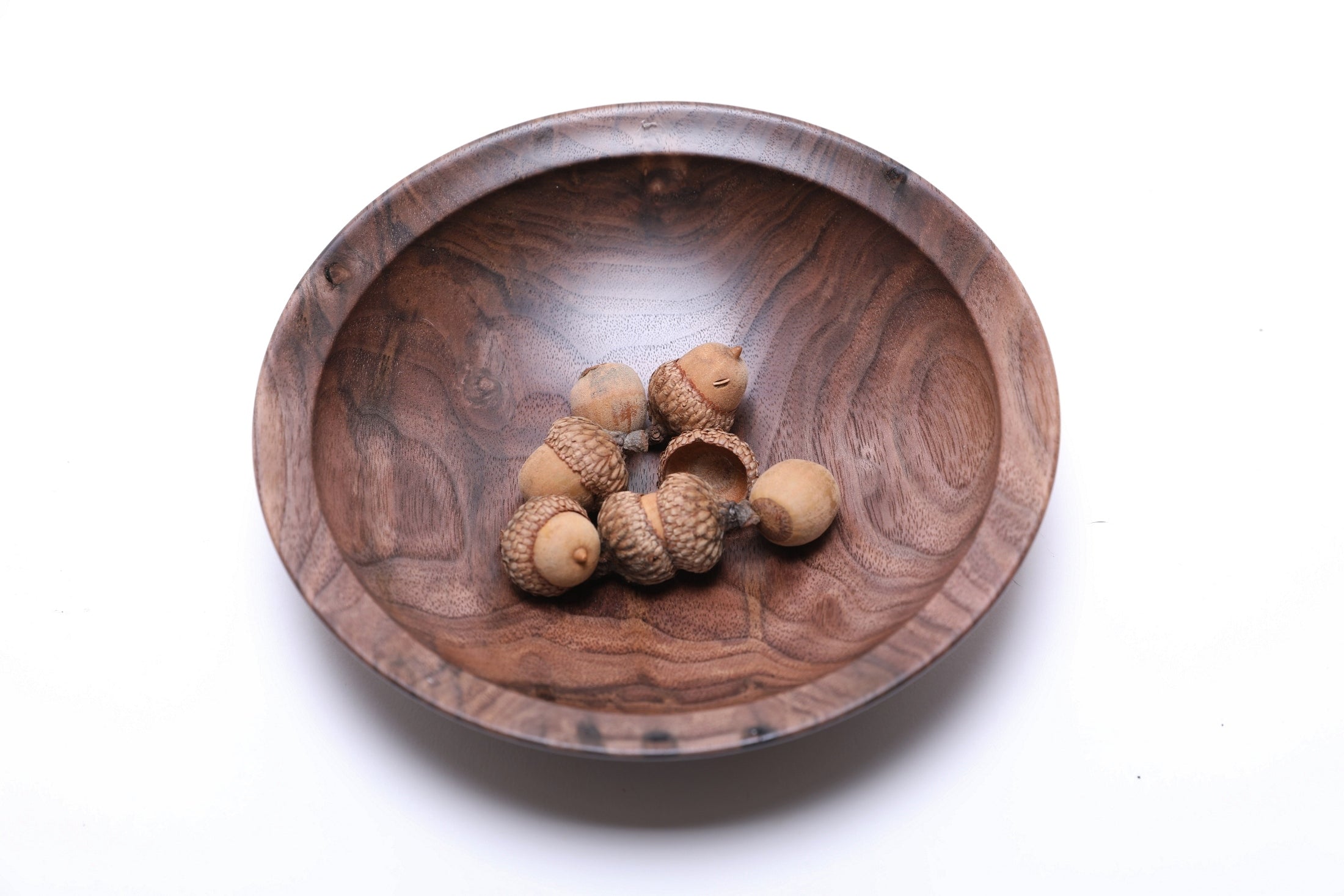 #2530 Curly Wild Black Walnut Wooden Bowl  6 3/4" x 1 5/8"