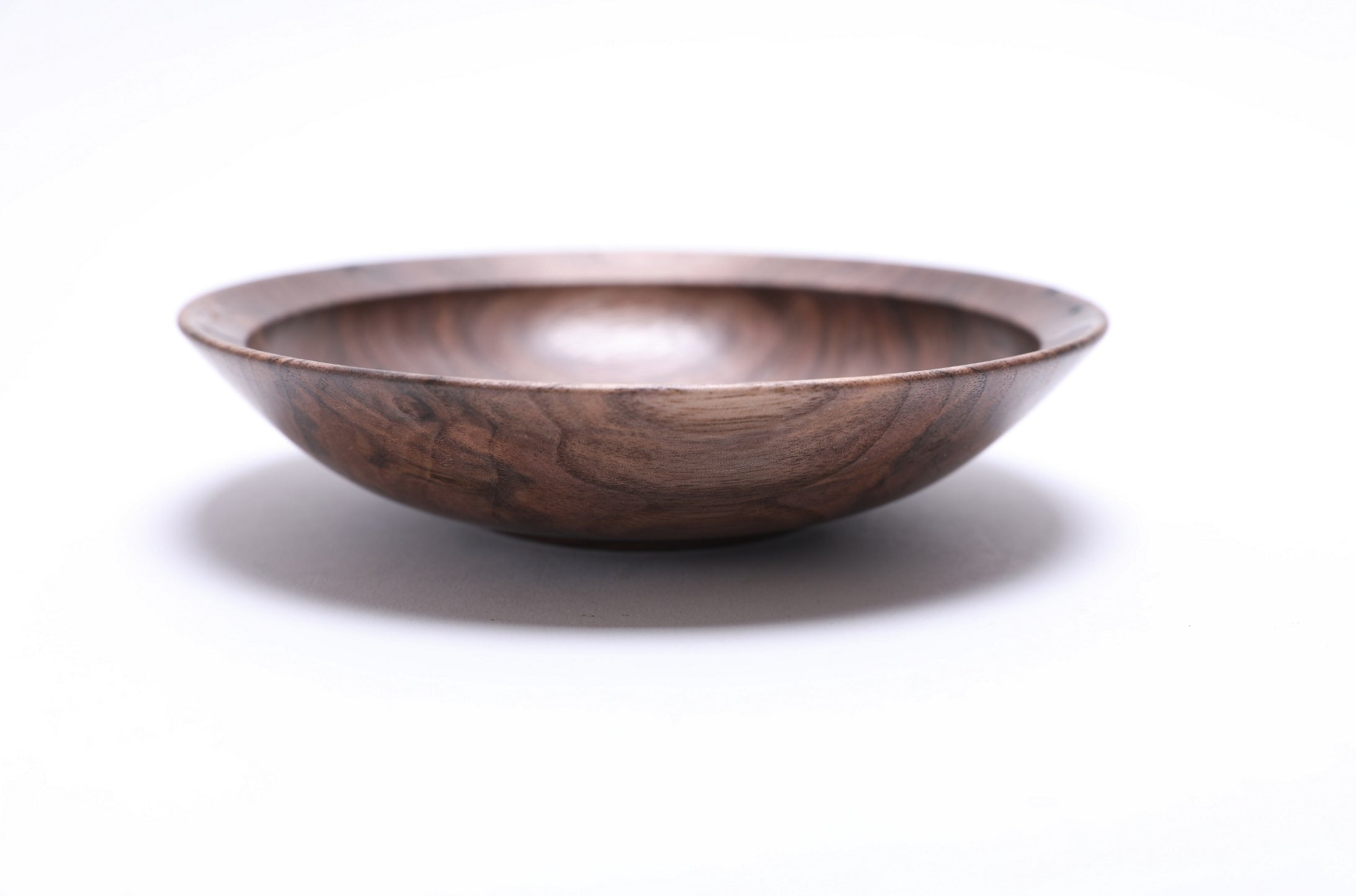 #2530 Curly Wild Black Walnut Wooden Bowl  6 3/4" x 1 5/8"