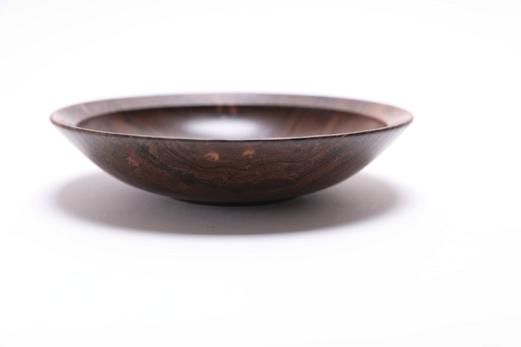 #2530 Curly Wild Black Walnut Wooden Bowl  6 3/4" x 1 5/8"