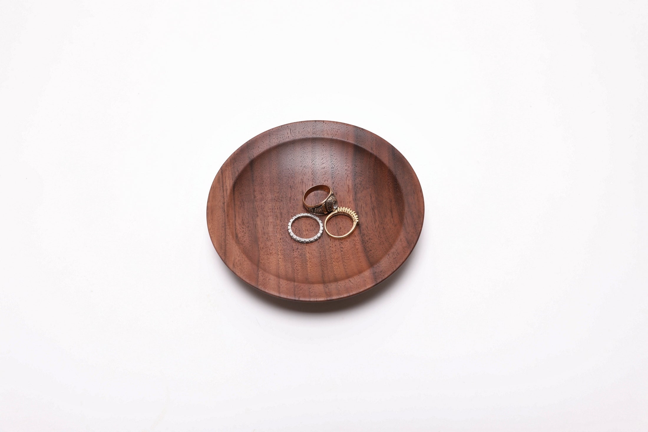 #2539 Wild Black Walnut Wooden Ring Dish  5 3/8" x 1"