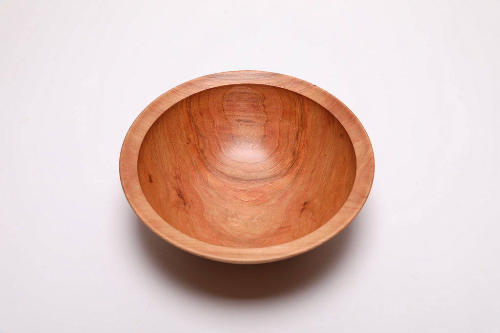 #2573 Curly Spalted Wild Black Cherry Wooden Bowl  10" x 3 1/2"
