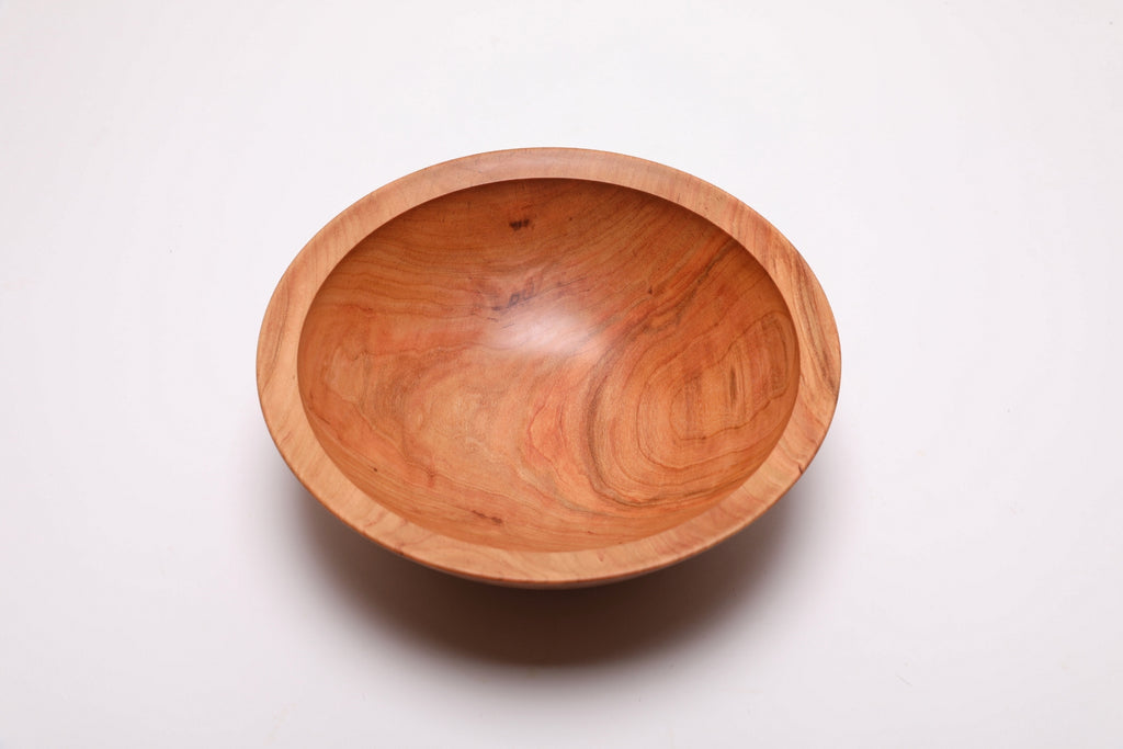 #2573 Curly Spalted Wild Black Cherry Wooden Bowl  10" x 3 1/2"
