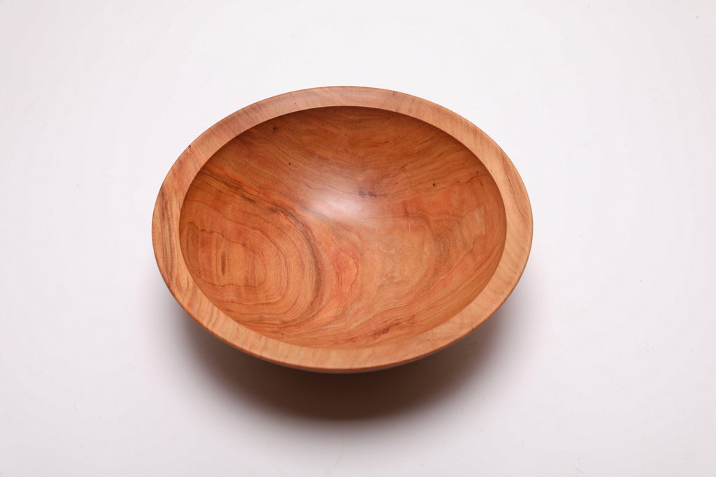 #2573 Curly Spalted Wild Black Cherry Wooden Bowl  10" x 3 1/2"