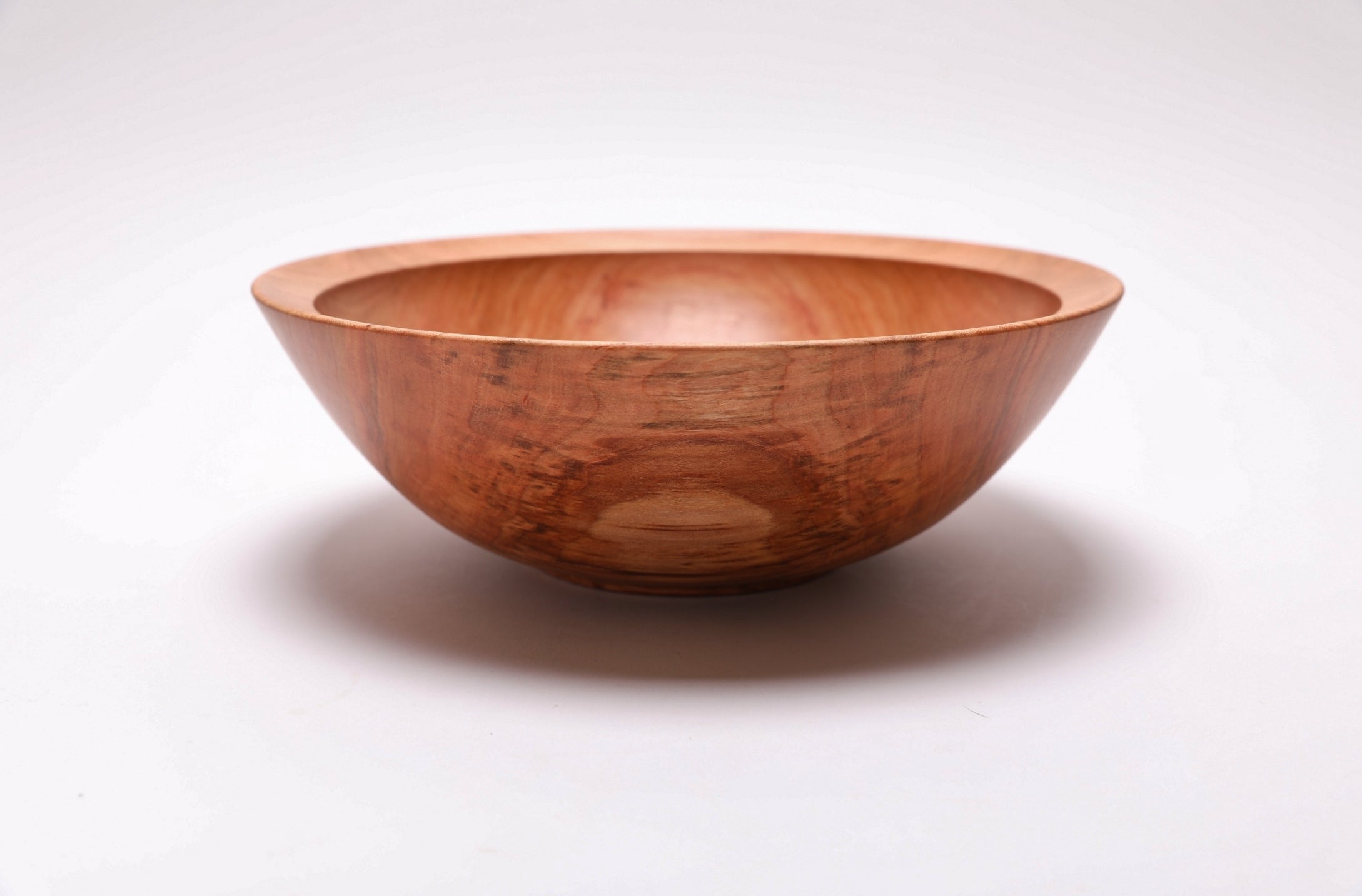 #2573 Curly Spalted Wild Black Cherry Wooden Bowl  10" x 3 1/2"