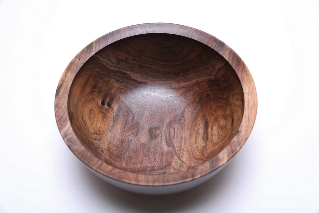 #2578 Small Wild Black Walnut Fruit and Salad Bowl 9 5/8" x 4 1/2"