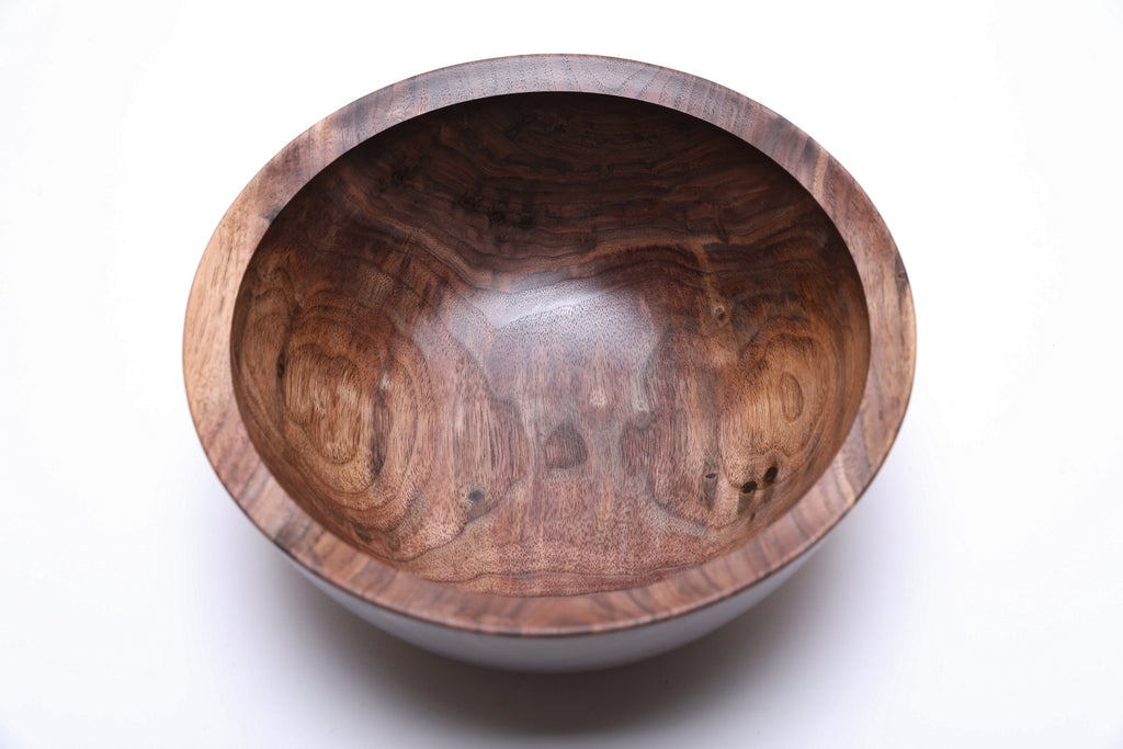 #2578 Small Wild Black Walnut Fruit and Salad Bowl 9 5/8" x 4 1/2"
