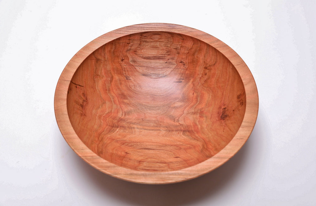 #2579 Curly Wild Black Cherry Wooden Fruit and Salad Bowl  10 5/8" x 3 1/8"