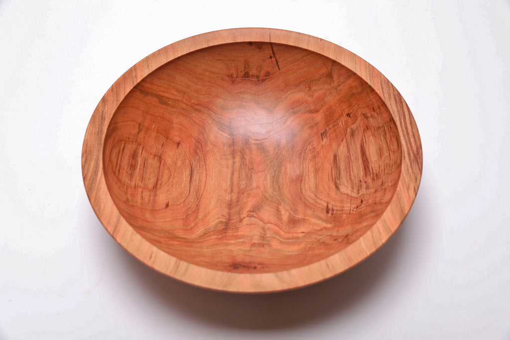 #2579 Curly Wild Black Cherry Wooden Fruit and Salad Bowl  10 5/8" x 3 1/8"