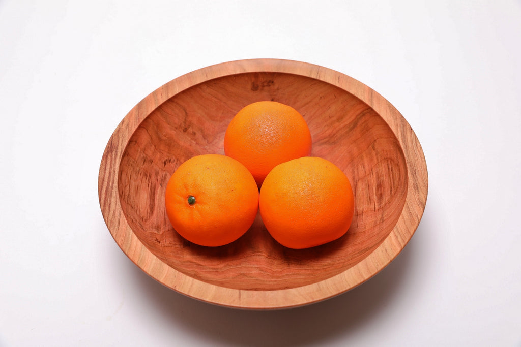 #2579 Curly Wild Black Cherry Wooden Fruit and Salad Bowl  10 5/8" x 3 1/8"