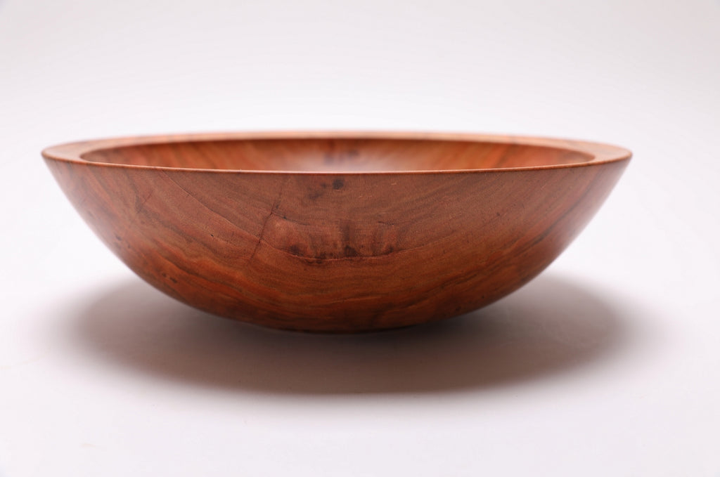 #2579 Curly Wild Black Cherry Wooden Fruit and Salad Bowl  10 5/8" x 3 1/8"