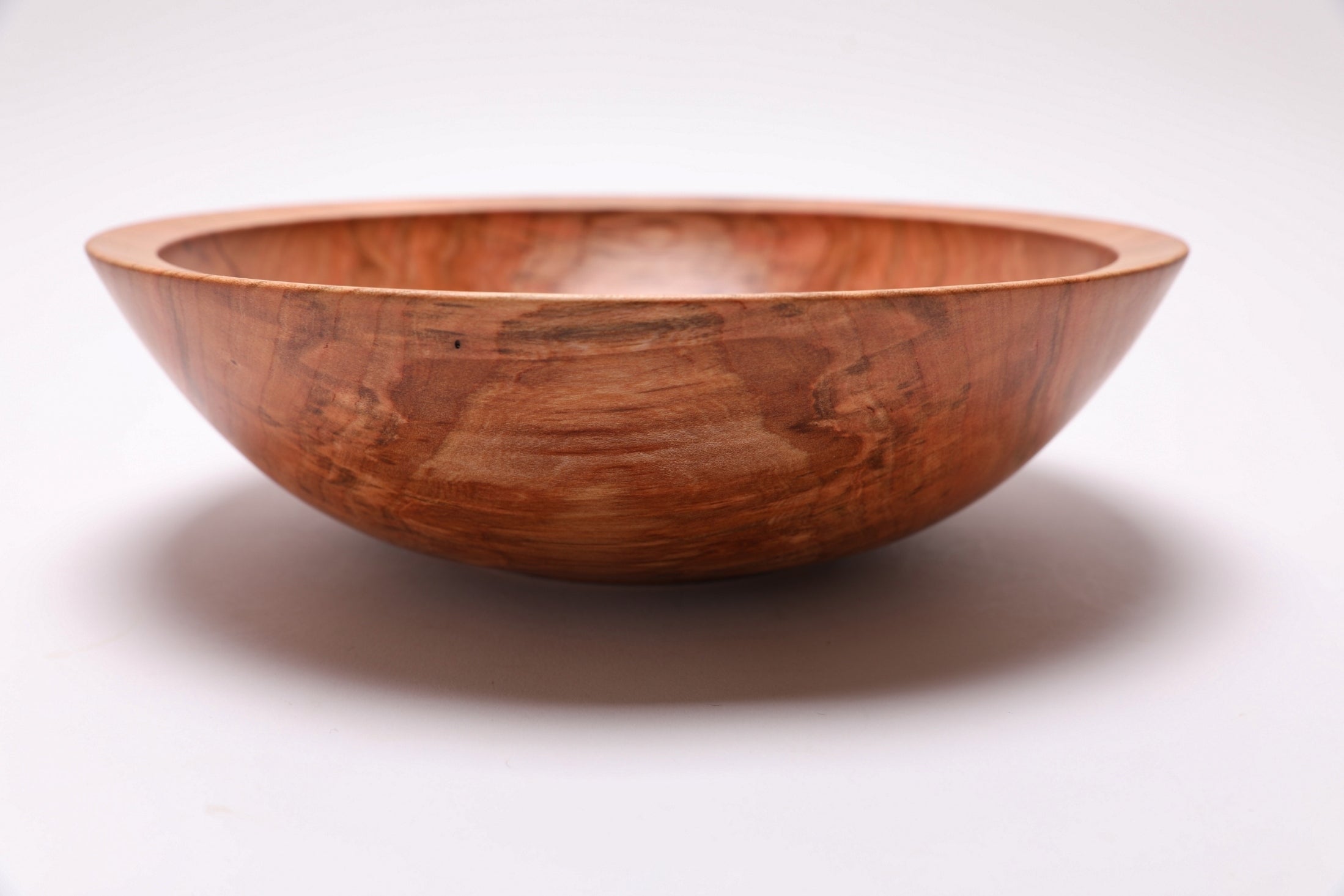#2579 Curly Wild Black Cherry Wooden Fruit and Salad Bowl  10 5/8" x 3 1/8"