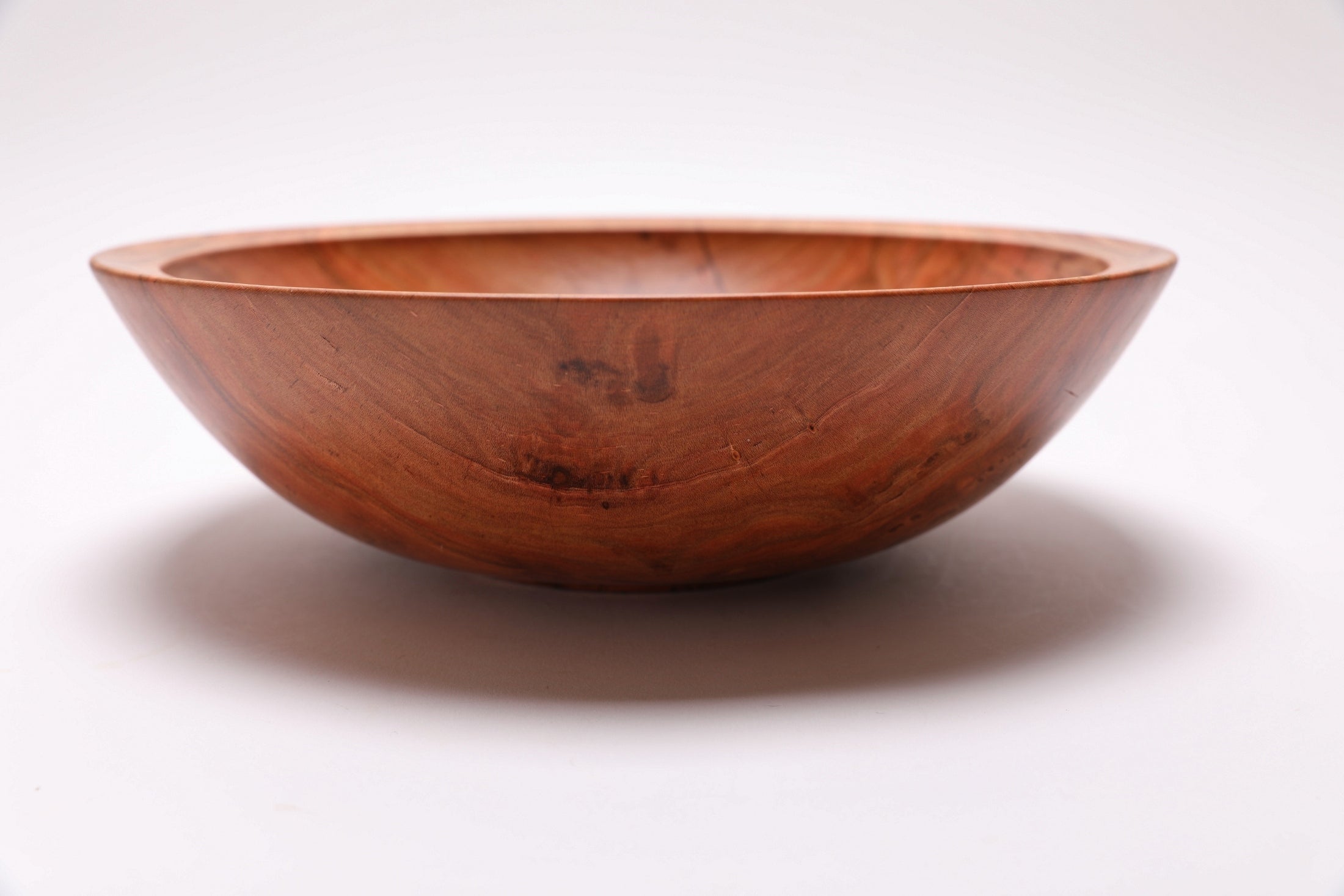 #2579 Curly Wild Black Cherry Wooden Fruit and Salad Bowl  10 5/8" x 3 1/8"