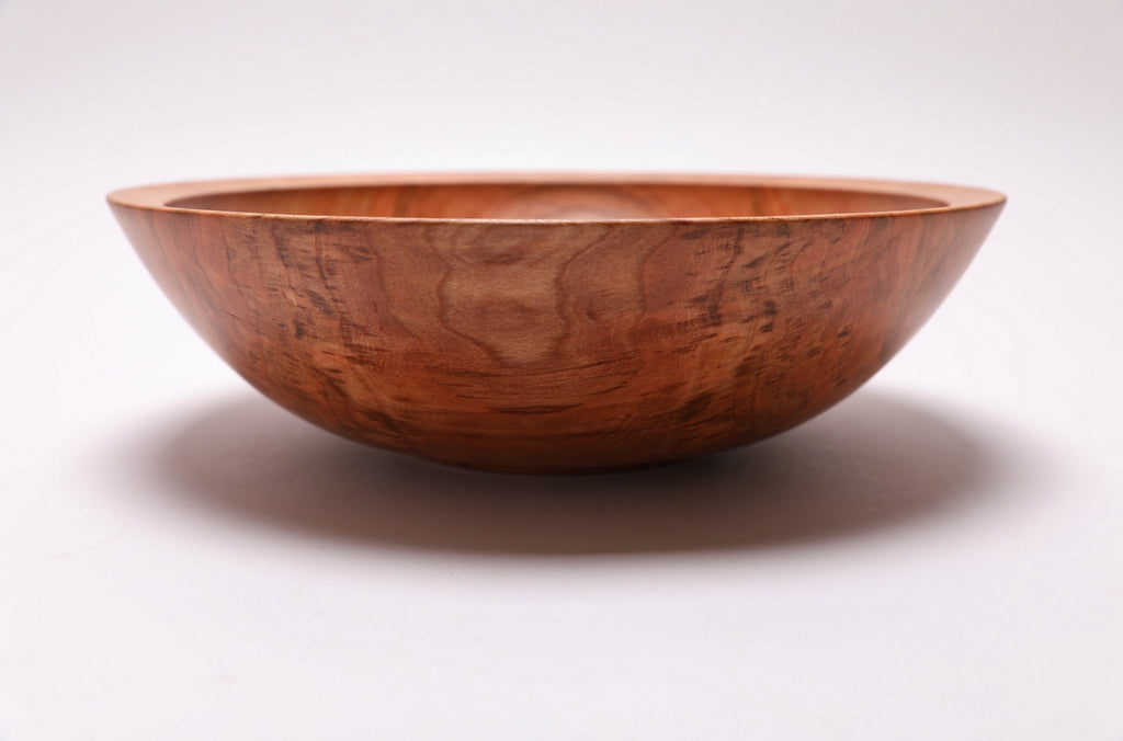#2579 Curly Wild Black Cherry Wooden Fruit and Salad Bowl  10 5/8" x 3 1/8"