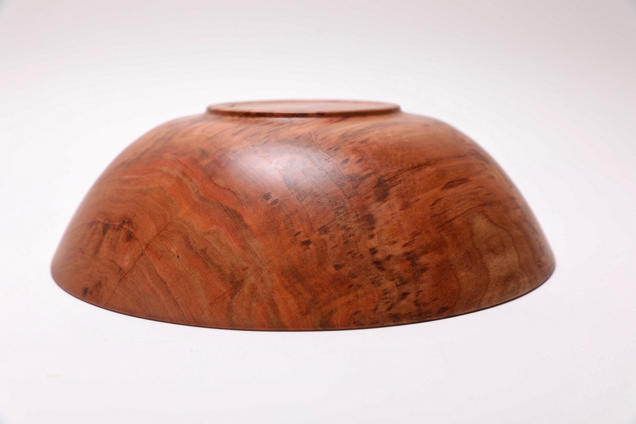 #2579 Curly Wild Black Cherry Wooden Fruit and Salad Bowl  10 5/8" x 3 1/8"