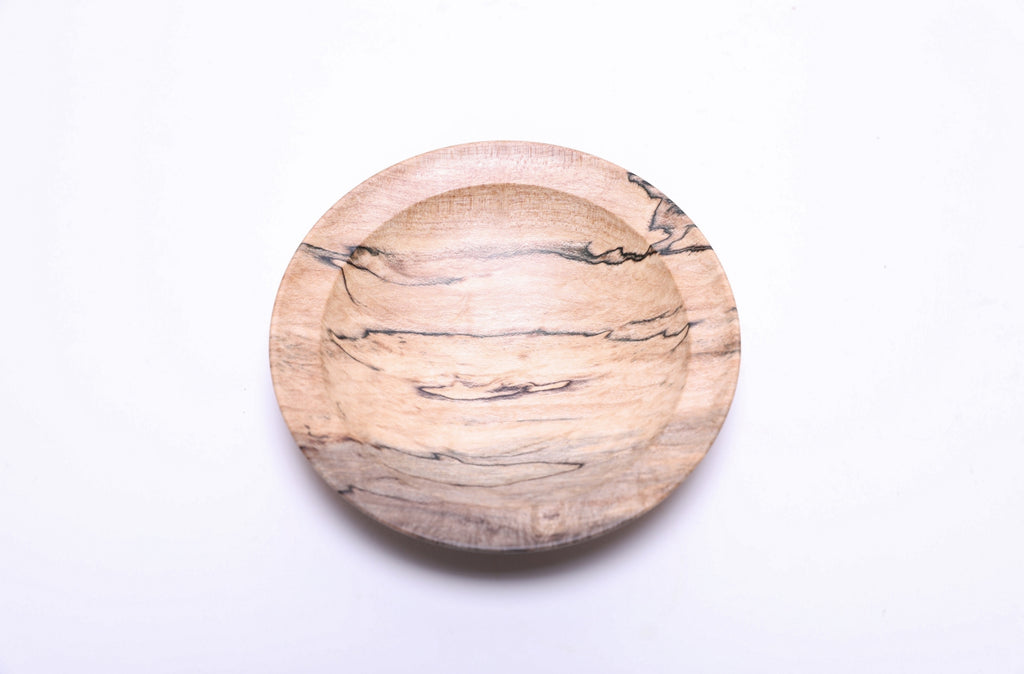 #2590 Spalted Hackberry Wooden Ring Dish  4 7/8" x 1"