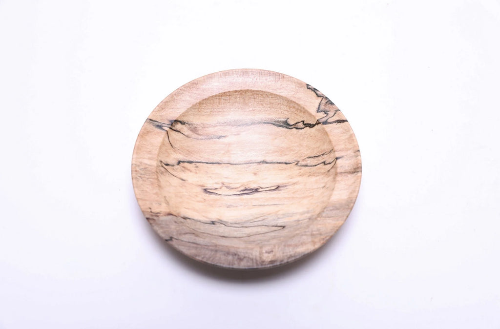 #2590 Spalted Hackberry Wooden Ring Dish  4 7/8" x 1"