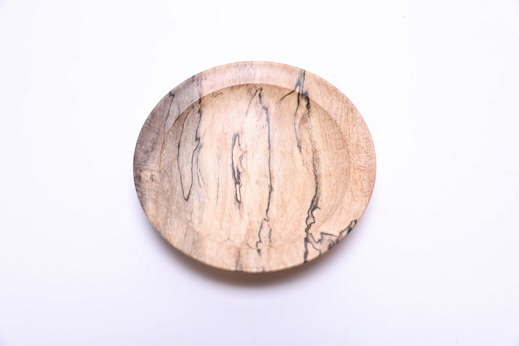 #2590 Spalted Hackberry Wooden Ring Dish  4 7/8" x 1"