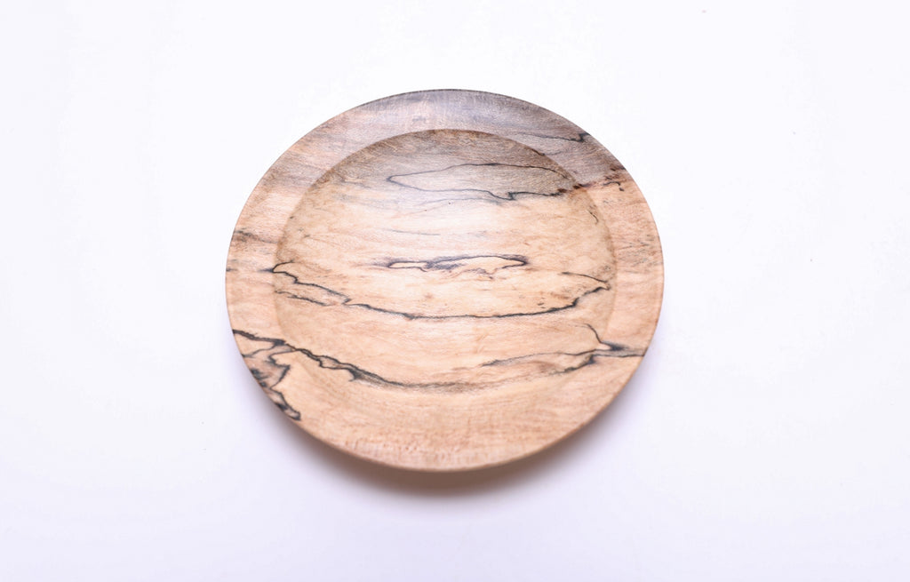 #2590 Spalted Hackberry Wooden Ring Dish  4 7/8" x 1"