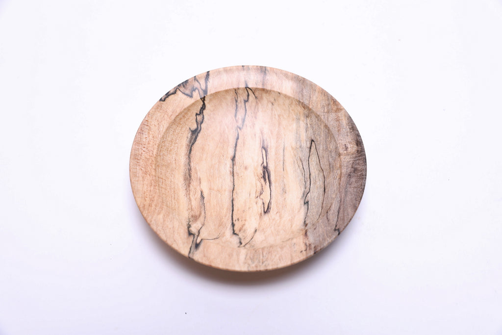 #2590 Spalted Hackberry Wooden Ring Dish  4 7/8" x 1"