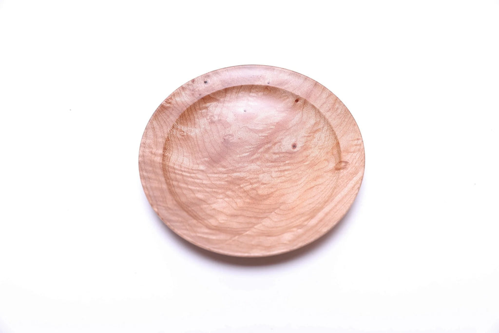 #2597 Quilted Big Leaf Maple Wooden Ring Dish  5" x 3/4"