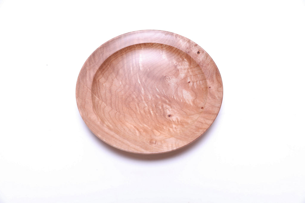 #2597 Quilted Big Leaf Maple Wooden Ring Dish  5" x 3/4"