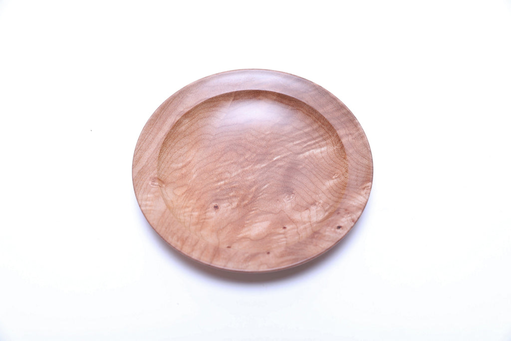 #2597 Quilted Big Leaf Maple Wooden Ring Dish  5" x 3/4"