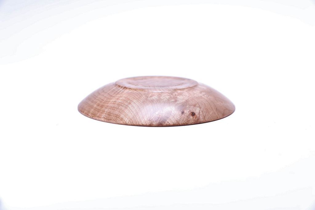 #2597 Quilted Big Leaf Maple Wooden Ring Dish  5" x 3/4"