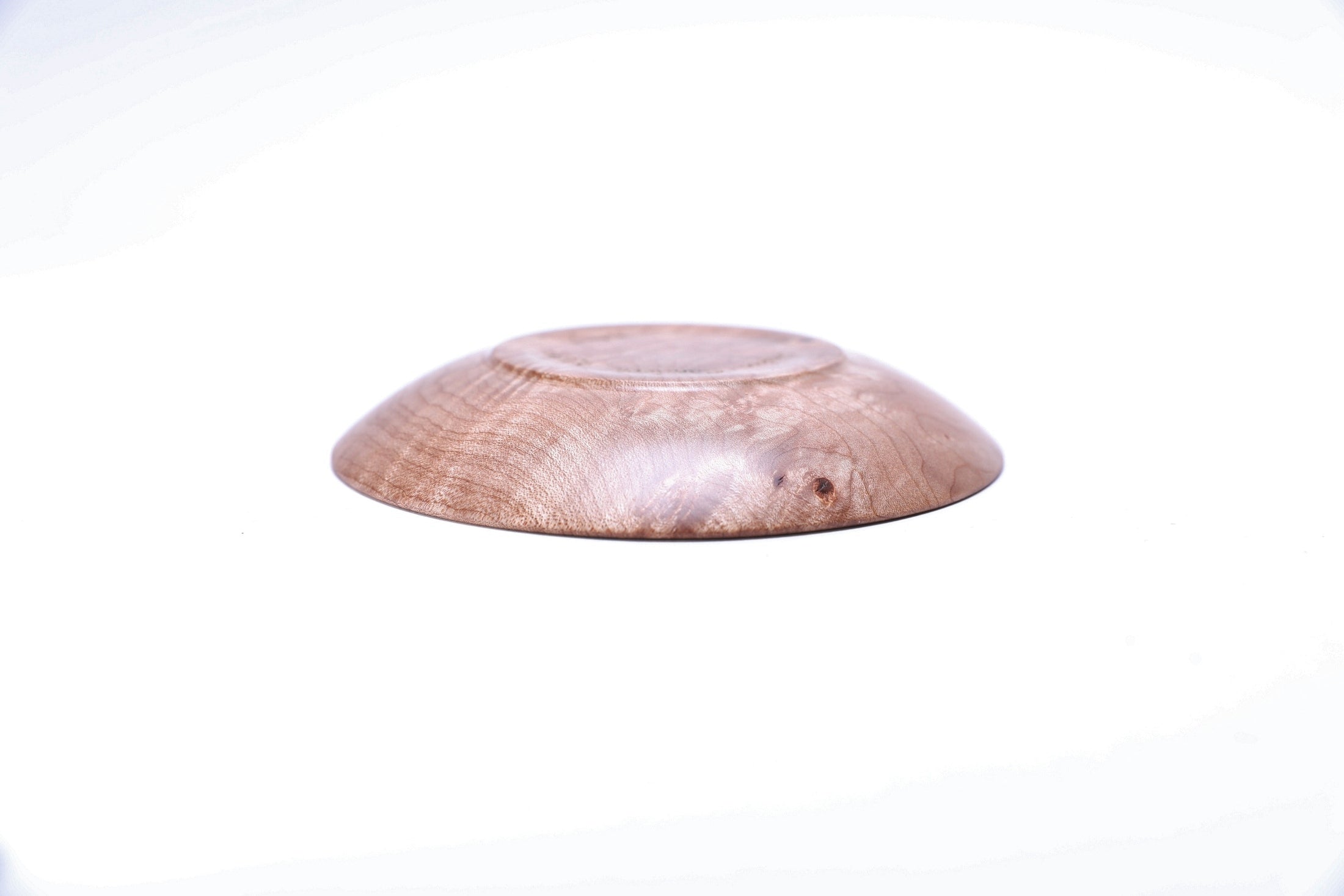 #2597 Quilted Big Leaf Maple Wooden Ring Dish  5" x 3/4"