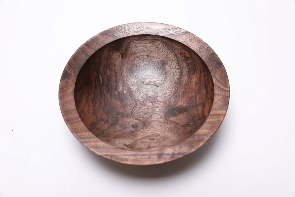 #2603 Wild Black Walnut Crotch Burl Wooden Bowl  7 1/4" x 2 1/4"