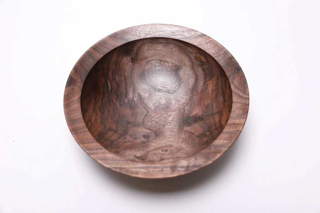 #2603 Wild Black Walnut Crotch Burl Wooden Bowl  7 1/4" x 2 1/4"
