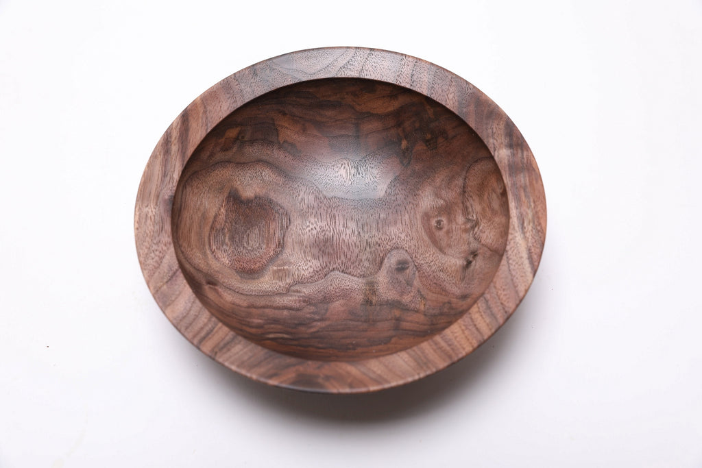 #2603 Wild Black Walnut Crotch Burl Wooden Bowl  7 1/4" x 2 1/4"