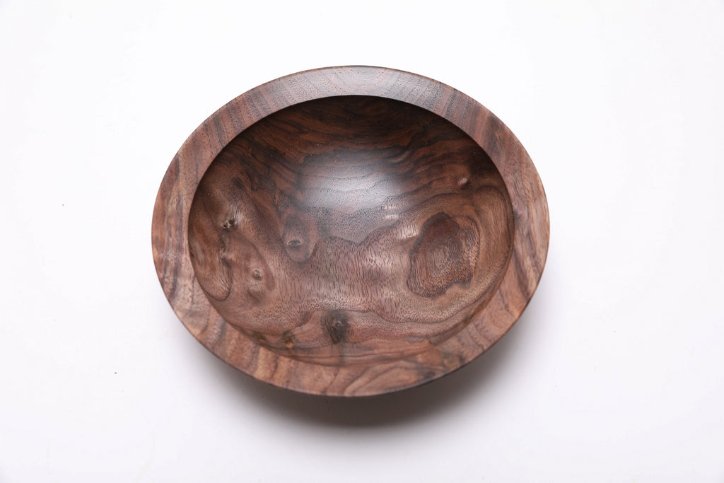 #2603 Wild Black Walnut Crotch Burl Wooden Bowl  7 1/4" x 2 1/4"
