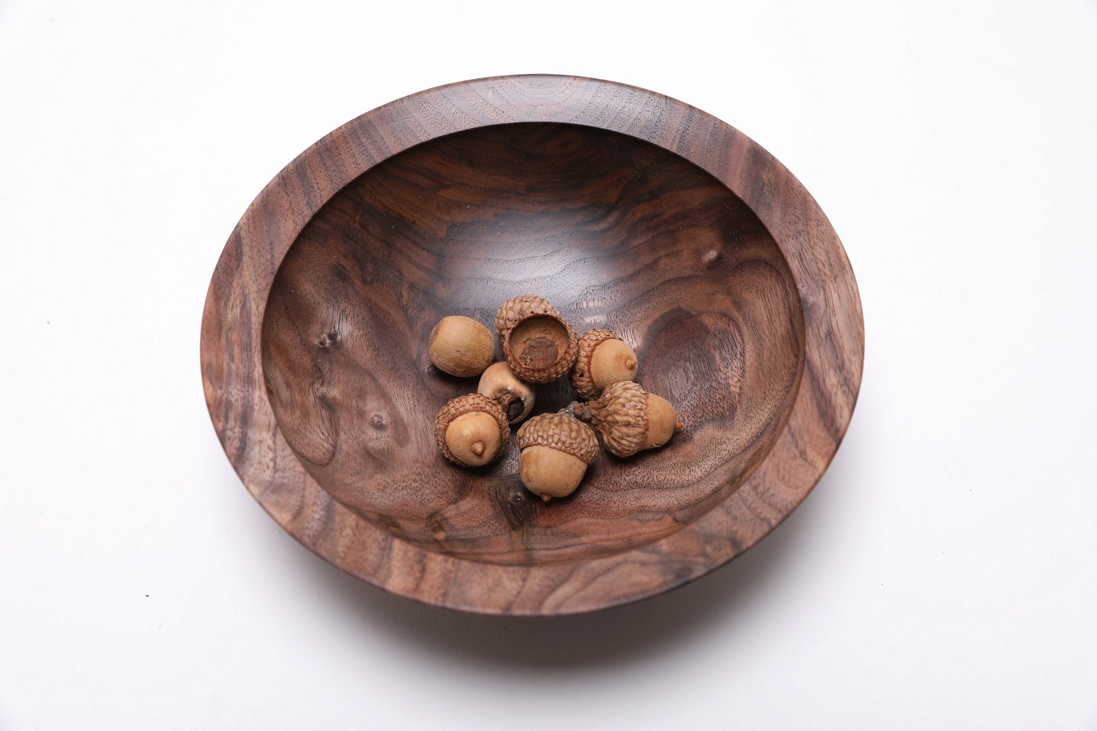 #2603 Wild Black Walnut Crotch Burl Wooden Bowl  7 1/4" x 2 1/4"