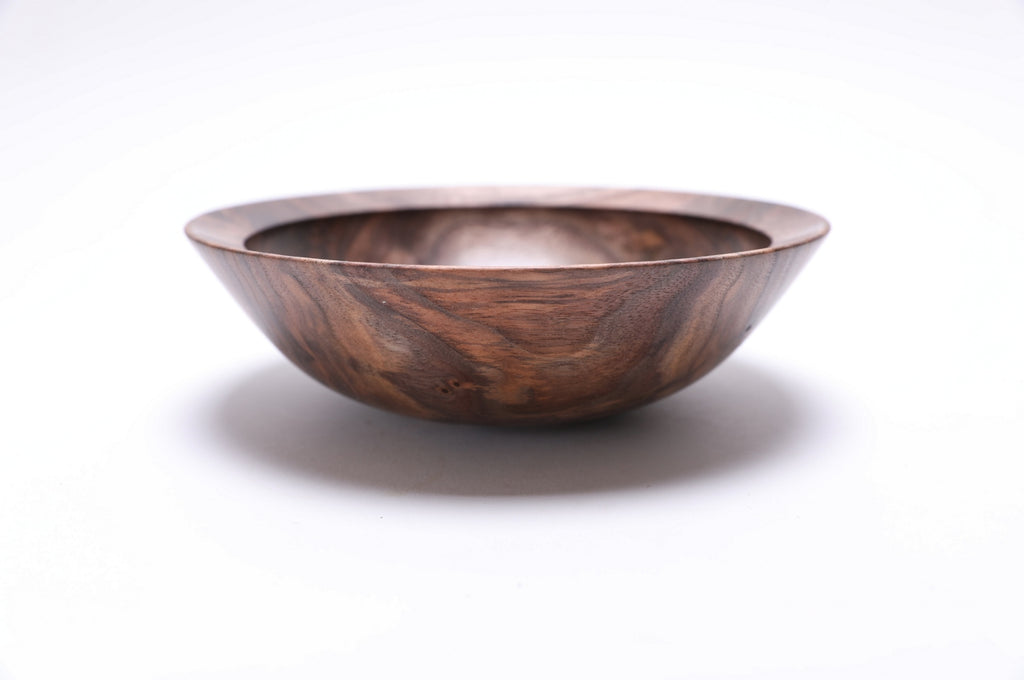 #2603 Wild Black Walnut Crotch Burl Wooden Bowl  7 1/4" x 2 1/4"