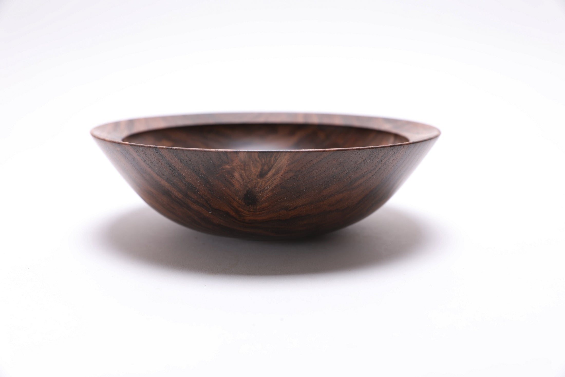 #2603 Wild Black Walnut Crotch Burl Wooden Bowl  7 1/4" x 2 1/4"