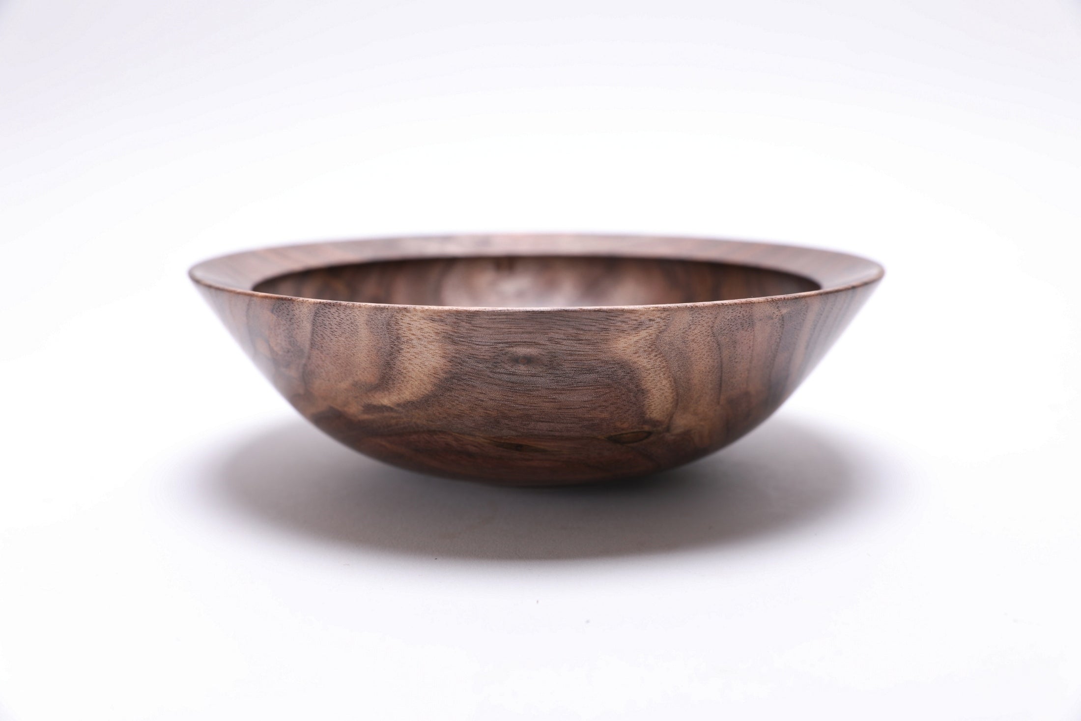 #2603 Wild Black Walnut Crotch Burl Wooden Bowl  7 1/4" x 2 1/4"