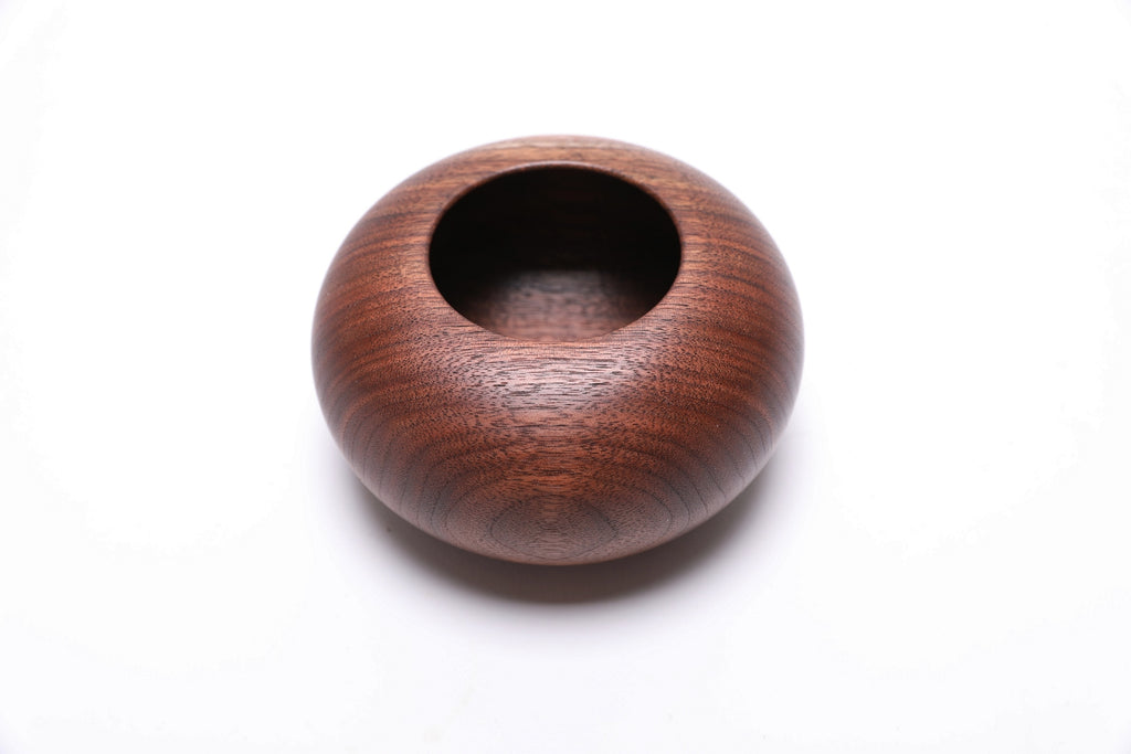 #2606 Claro Walnut Wooden Hollow Form  5 3/8" x 3"