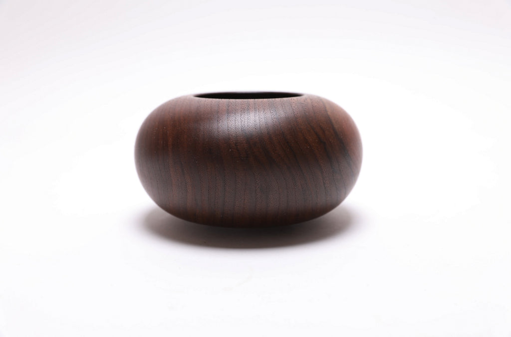 #2606 Claro Walnut Wooden Hollow Form  5 3/8" x 3"