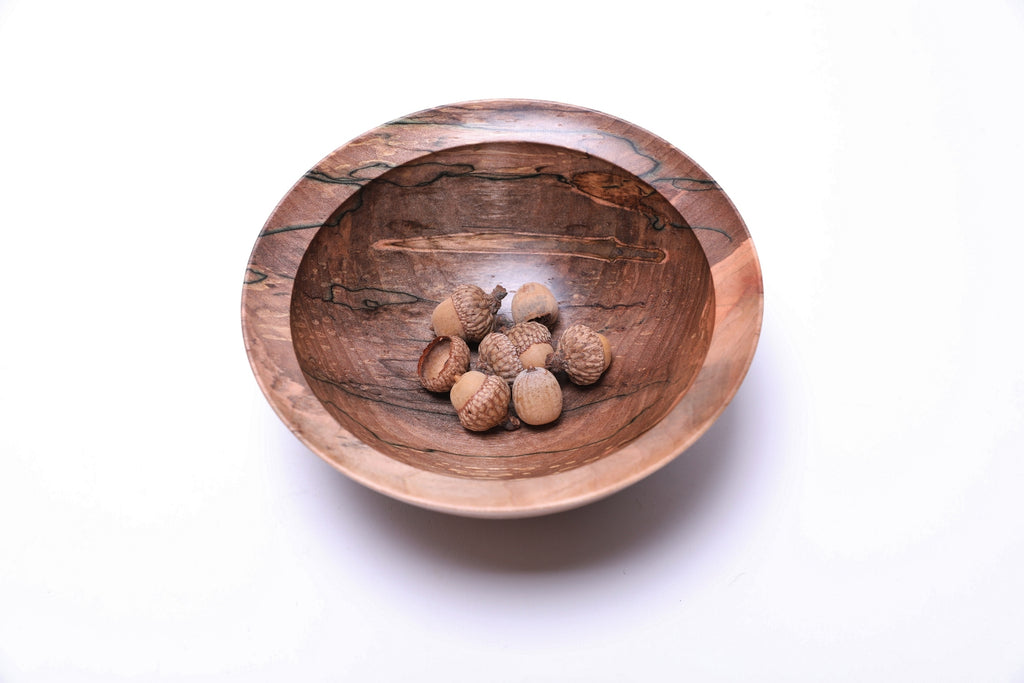#2601 Spalted Ambrosia Maple Wooden Bowl  6 7/8" x 2 3/4"