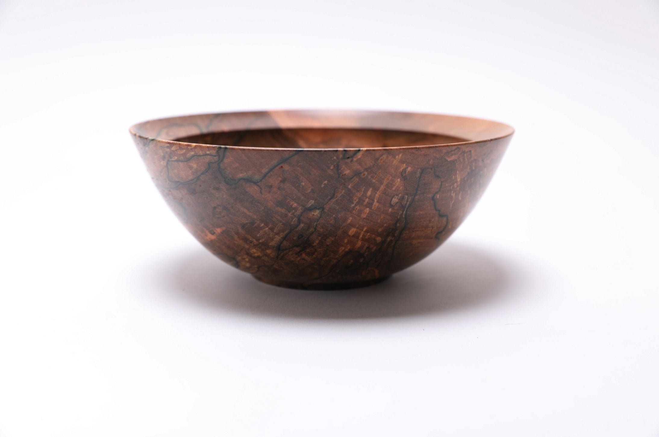 #2601 Spalted Ambrosia Maple Wooden Bowl  6 7/8" x 2 3/4"