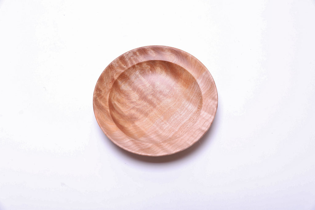 #2610 Quilted Big Leaf Maple Wooden Ring Dish  4 3/4" x 1"