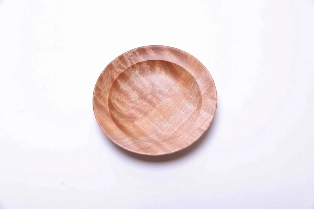 #2610 Quilted Big Leaf Maple Wooden Ring Dish  4 3/4" x 1"