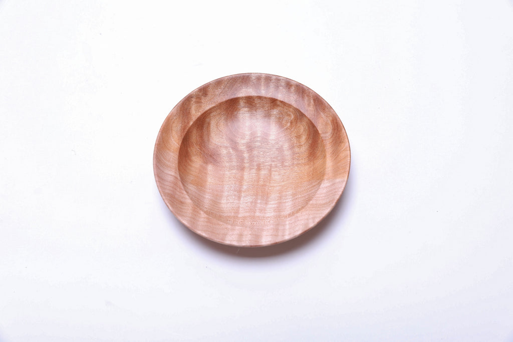 #2610 Quilted Big Leaf Maple Wooden Ring Dish  4 3/4" x 1"