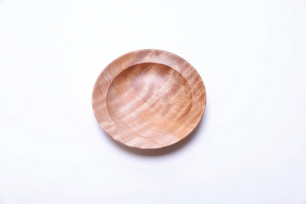 #2610 Quilted Big Leaf Maple Wooden Ring Dish  4 3/4" x 1"