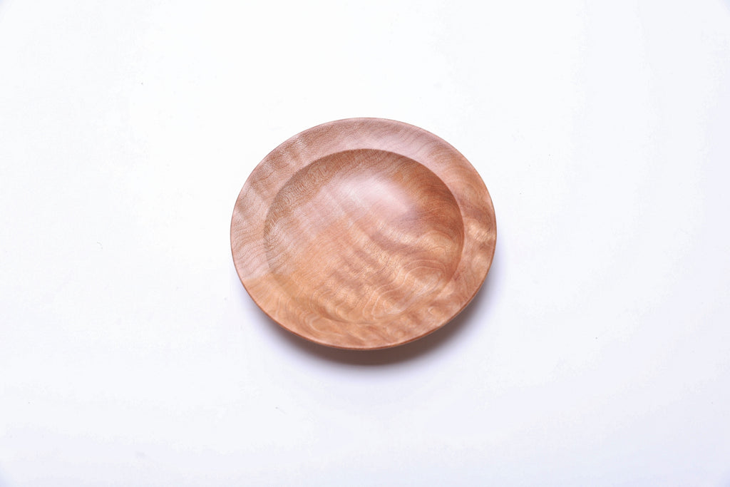 #2610 Quilted Big Leaf Maple Wooden Ring Dish  4 3/4" x 1"