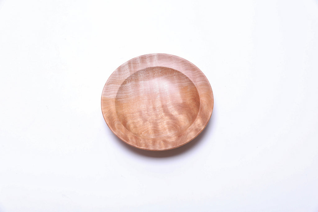 #2610 Quilted Big Leaf Maple Wooden Ring Dish  4 3/4" x 1"