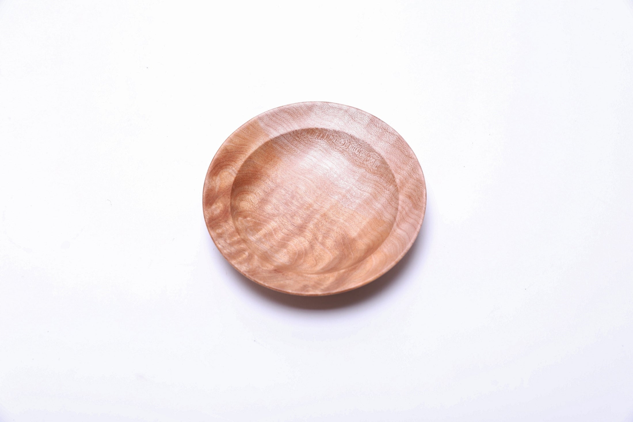 #2610 Quilted Big Leaf Maple Wooden Ring Dish  4 3/4" x 1"